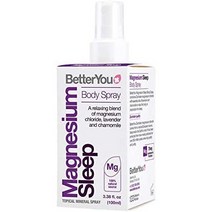 BetterYou Magnesium Sleep Body Spray 염화 마그네슘과 에센셜 오일로 만든 자연 수면 보조 스프레이, 100ml, 1팩