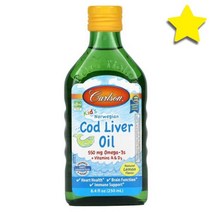 칼슨랩스 어린이 키즈 칠드런 노르웨이 대구 유 레몬 맛 250ml8.4액상 온즈, CAR01353