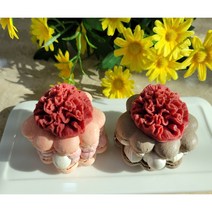 다먹는 딸기초콜릿 카네이션꽃 마카롱 1구 스승의날 어버이날선물 부산디저트택배 조개롱, 딸기맛