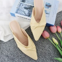 2cm 셔링 슬리퍼 뮬 블로퍼 구두슬리퍼