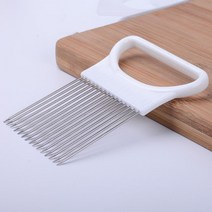 STK 스테인레스 스틸 양파 홀더 야채 감자 슬라이서 토마토 커터, 화이트