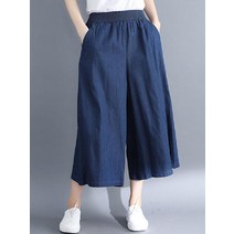 도다인 WAWAMOM 여성 7부 데님 배기팬츠 똥싼바지 와이드 통 청바지 DAQ25