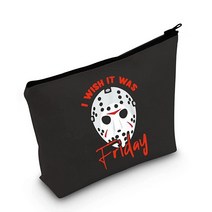 POFULL Jason Mask Gift I wish it was Friday Jason 화장품 가방 13번째 금요일 선물 할로윈 파티 선물 I Wish It was Friday, I Wish It was Friday bag