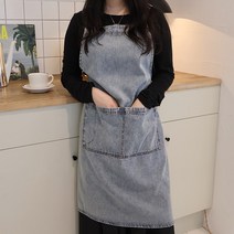 씨오브비 카페용 주방용 작업용 데님 앞치마, Lite, 1개