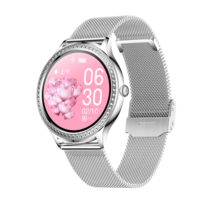 Smart Watch Women Men Wristwatch Fitness Tracker Sport Blood Pressure Heart Rate Monitor Body Temper, 01 steel strap