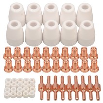 플라즈마 커터 전극 팁 컵 60 개 확장 소모품 키트 HYC45D CUT50 PLC50D HYC410 용, 한개옵션0, 한개옵션0