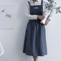 카페클럽마켓 코튼 파스텔 원피스 앞치마, 파스텔 앞치마(다크그레이)