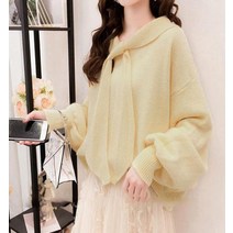 드레스허그 칠러 3color 리본넥 니트