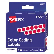 AVE05790 - Avery Permanent Self-Adhesive Color-Coding Labels null, 1, Red