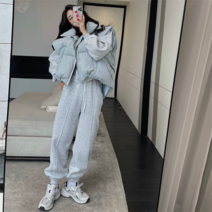 겨울 여성 패딩 조끼 캐주얼 바지 세트 블랙프라이데이