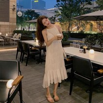 아이보리 비치드레스 여행용원피스 신혼여행원피스코디 홀터넥원피스