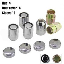 4pcs 자동차 m12x1.5 러그 너트 12mmx1.25 도난 방지 자동차 휠 너트 + 2 키 범용 크롬 자동차 액세서리 부품, 없음
