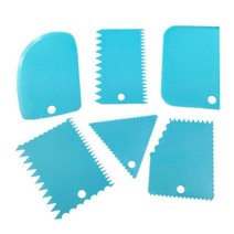 도자기굽기 물레 흙 재료 점토 도자기 플라스틱 스크레이퍼 도구 점토 조각 치아 모양 DIY 텍스처 6 개, 04 blue
