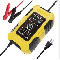 FOXSUR12V 10A 24V 5A 자동차 오토바이 배터리 충전기 자동 7 단계 납산 AGM 젤 지능형 LCD 디스플레이 충전, 금, EU