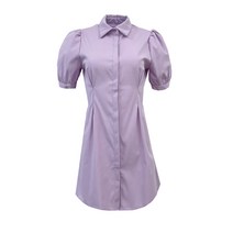 라라콩 여성용 핀턱 반팔 셔츠 미니 원피스