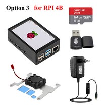 라즈베리 파이 4 모델 b 3.5인치 터치 스크린 480320 mhs fps 50+ 디스플레이 lcd 라즈베리 파이 4b 3b 3 b+용 냉각 팬 포함, 옵션 3