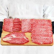 우마왕 한우 1++ 투뿔 5인분 특수부위 등심 모듬 구이용 소고기 세트 800g, 프리미엄A세트(등심+살치+늑간+부채)800g