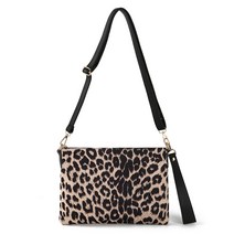 레오파드 호피 포인트 매치 클러치 숄더 크로스백