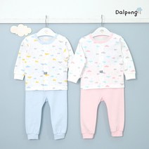 달퐁 달별구름내의 사계절 유아 아기 내의 실내복