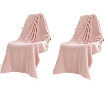 퍼투 플레인 이지 드라이 바스타월 70 x 140cm, 2개입, 핑크