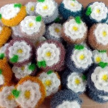 (핑크하우스) 핸드메이드 주방수세미-빈티지봄플 **10개구매시+1개추가+집게**, 1개, 1개입