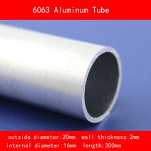 Jtengsys 외경 20mm 내경 16mm 벽두께 2mm 길이 300mm 6063 알루미늄 튜브 AL 파이프 DIY 재료, 20X16X300MM