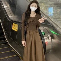 프렌치 가디건나시원피스 여 봄 디자인 감각 미니멀 스커트 미디스커트
