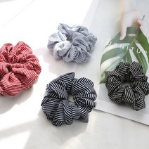 인아웃템즈 여성 귀여운 스트라이프 줄무늬 곱창 머리끈 4color