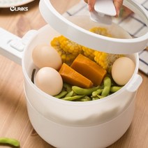 olayks 700w multicooker 요리 냄비 요리기구 1.5l 전기 냄비 팬 붙지 않는 삶은 증기선 가정용 슬로우 쿠커, 탑 스티머로