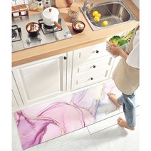 양드레 PVC주방매트 싱크대발매트, 핑크웨이브 S(45x75)