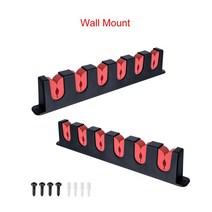보트수리 낚시 액세서리 6 슬롯 ABS 및 EVA 수직 막대 홀더 랙 폴 스탠드 벽 마운트 모듈러 차고, 06 Red Wall Mount