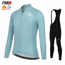 여름 자전거져지 NSR 전문 팀 의류 남성 겨울 사이클링 저지 세트 열 양털 턱받이 바지 정장 MTB 자전거 재