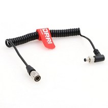 DRRI 4핀 히로세 - 잠금 2.1mm DC 케이블 비디오 기기 PIX-E5 PIX-E7 PIX-E5H 모니터용, Coiled cable