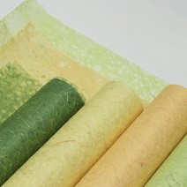 고급 낙수 파초지 20M 롤한지벽지 황토방 포장지 공예, 연두색