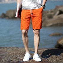 로렌스 블랙 2021 패션 반바지 남성용 탄성 테더링 반바지 미드 팬츠 여름 코튼 프린트 반바지 신제품
