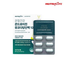 관절건강 콘드로이친 뮤코다당단백 1200 60정 1박스(1개월분), 단품