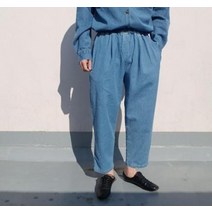 공포스 남자 9부 밴딩 주름 청 와이드 데님 팬츠 5color 빅사이즈