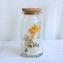 드라이데코 프리저브드 스타플라워 곰돌이 화병 250ml, 옐로우