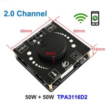 50W + 50W 블루투스 호환 디지털 TPA3116 오디오 전력 증폭기 클래스 D 10W ~ 200W HiFi 스테레오 TPA3116D2 USB 사운드 카드 앱 앰프|Ampl, AMP