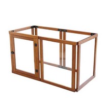 투명 개 울타리 토끼 강아지 아크릴 호텔 동물병원, 월넛 7개 칩