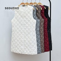 여성경량패딩 빅사이즈 자켓 패딩sedutmo 겨울 여성 다운 조끼 긴 초경량 오리 다운
