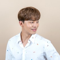 투애니위그 투블럭 가발 댄디컷 스타일 2컬러 군인가발 남자가발 탈모가발, 라이트 브라운, 왼쪽에서 오른쪽