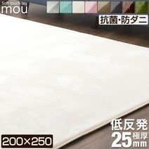 [20시 ~ P5 배] 극 두께 25mm 저반발 러그 200 × 250 러그 방음 방 진드기 플란넬 미끄럼 방지 부착 올 시즌 핫 카펫 대응 코타츠 용 겨울용 러그 래그 매트 직사각형 매트 래그 카펫 카펫