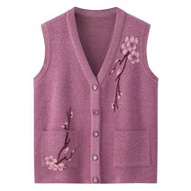 엄마 조끼 6XL 할머니 봄 가을 니트 스웨터 재킷 여성 가디건 중년 어머니 겨울 옷