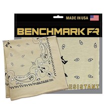 BENCHMARK FR 내화성 스트레치 반다나 미국산 6.4 Cal 경량 소프트 FRC 연회색. One Size, Beige