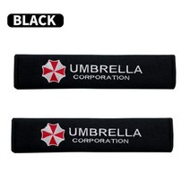 안전 벨트 커버 자동차 좌석 어깨 끈 패드 2 개 우산 공사 로고 차량 장식 액세서리, Black