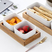 cocooning 홈파티 안주 플레이트 종기 찬기 그릇, 정사각2