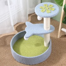 캣타워 고양이가구 반려묘 예쁜 켓폴 펫타워 고양이놀이터 가성비 캣폴 고양이 켓타워, 삼단연청꽃잎 40*40*47