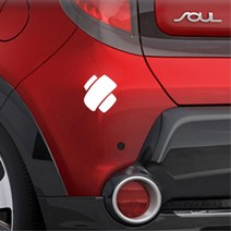 자동차 스크래치 가림용 반창고 스티커 3매 주유구커버, 소형, 옐로우