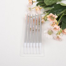 글리터 막대 메탈릭 생일초 파티 케이크 특이한 이쁜 초, 실버